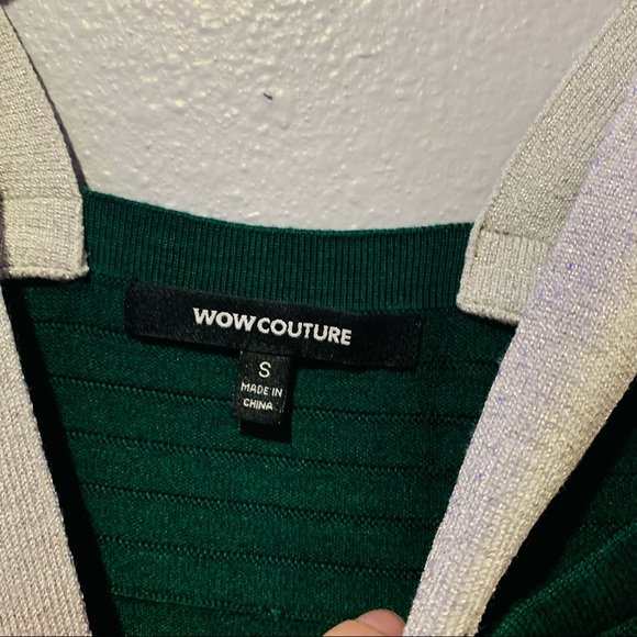 ⭐️ WOW COUTURE Green Metallic Silver Bodycon Dress - Picture 5 of 5